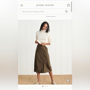 JENNI KAYNE slip skirt- olive, xs NWT